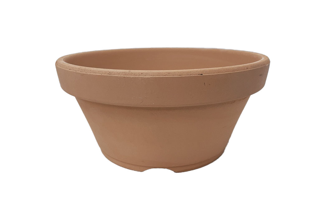 素焼き鉢　浅鉢（平鉢）マシン造り（トコナメ印）　7号　1枚