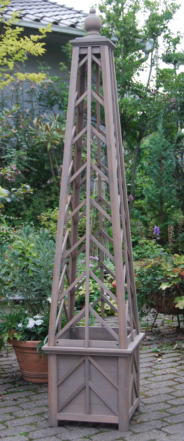 鉢カバー付きオベリスク ピラミッドタイプ 「ツリー」サイズ：M（鉢外