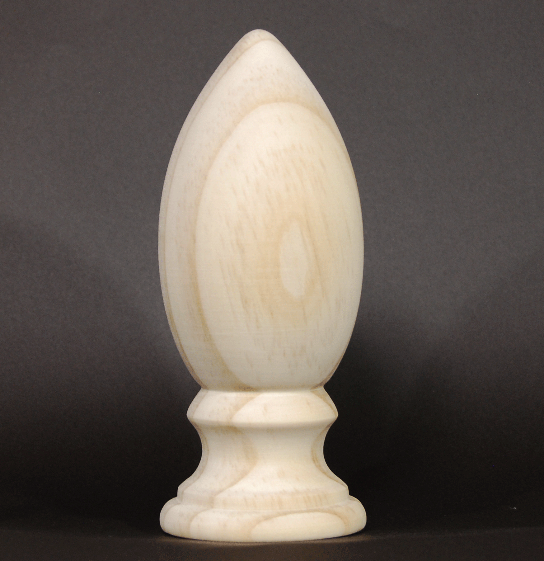 木製フィニアル　オベリスク用　「フレイム」サイズ：高さ13.5cm　幅６cm