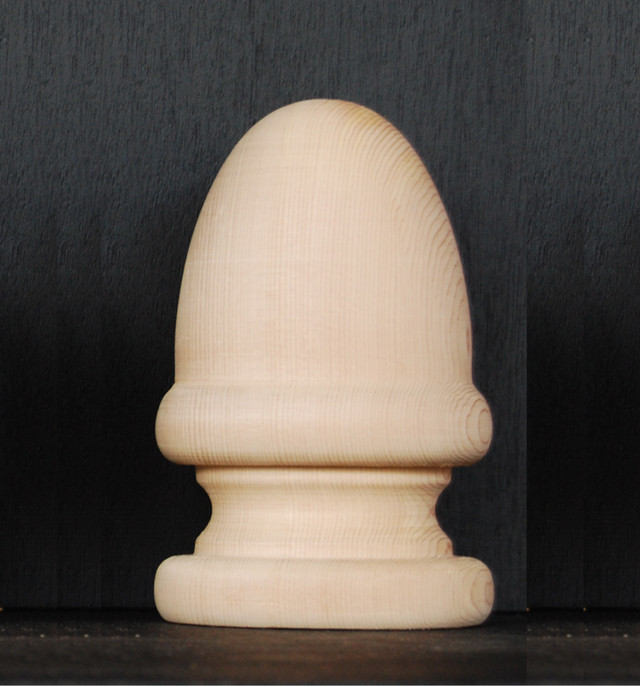 WRC材　フィニアル　オベリスク用　「ドングリ」サイズ：高さ14cm　幅8.5cm