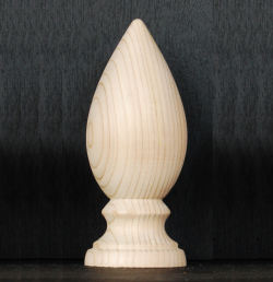 WRC材　フィニアル　オベリスク用　「フレイム」サイズ：高さ13.5cm　幅６cm
