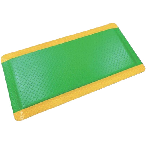 作業用足楽クッションシート 疲労軽減ラインマット　緑×黄　500×1000×17.5  AR-1512  アラオ