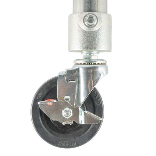 単管接続キャスター 50kgタイプ S-14-1C-100  自在型ストッパー付  ジョイント工業