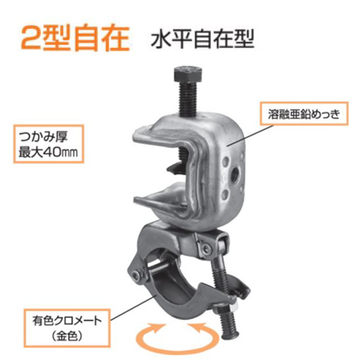 KSコ型クランプ 2型自在型 1301208 20個入 国元商会