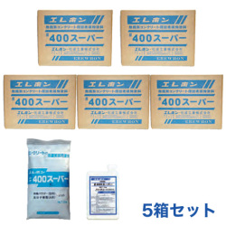 コンクリート保護美装用塗料 #400スーパー 20kg／3kgパウダー+1kg専用樹脂 5セット 5箱セット エレホン化成工業  [個人宅宅配不可]
