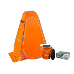 現場トイレセット テント／ペール缶トイレ／トイレ処理剤50回分 まいにち