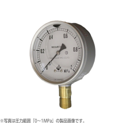 木幡計器製作所 グリセリン入圧力計 真空計 φ100 AU 1／2 100 -0.1 - 0MPa