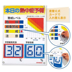 熱中症対策  くるっぱくん  熱中症看板  レベル表  KL-S001L   600×430mm