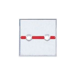 カクペタ付きアルミプレートマイナス2穴  50×50×4mm  A50F2KAKUP  カクマル