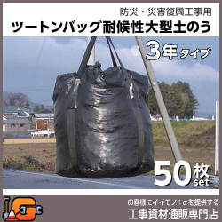 耐候性大型土のう ツートンバッグ 2t用 3年タイプ 50枚セット 前田工繊