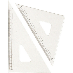三角定規 目盛付 240mm 厚さ2mm 目盛200mm No.13-123