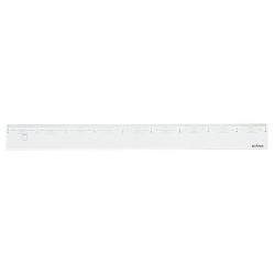 直定規 目盛付 アクリル製 45cm 幅43mm 厚さ3mm No.15-245