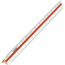 三角スケール 土地家屋調査士用 30cm 竹芯セル張 副尺なし No.16-326
