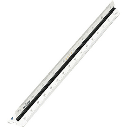三角スケール 建築士用 30cm プラスチック製 副尺なし No.16-353