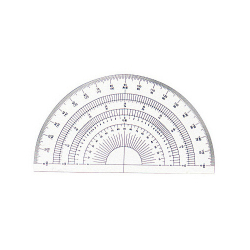 分度器 アクリル製 半円分度器 12cm 厚さ0.5mm No.16-502