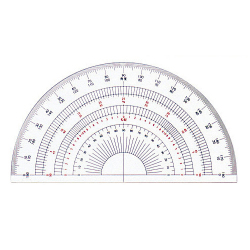 分度器 アクリル製 半円分度器 18cm 厚さ1.0mm No.16-505