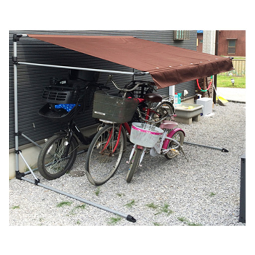 自転車置き場 雨よけ サイクルポート 3台用 ASP-03 ブラウン