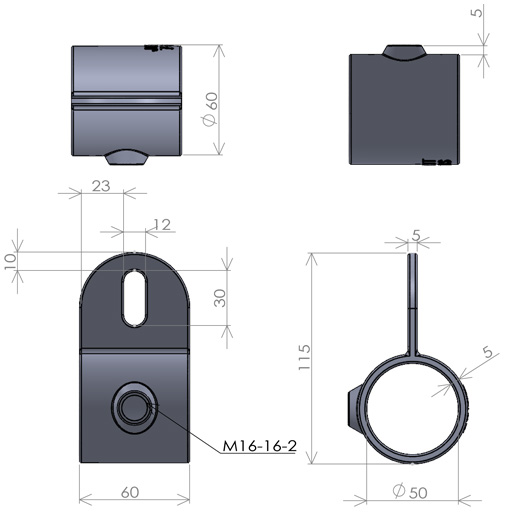 単管接続用 片ボルト止め金具 S-7-1S ジョイント工業 締付：ホーロー
