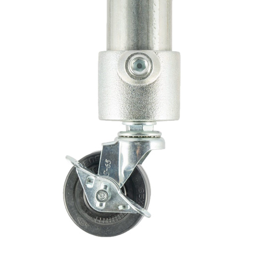 単管接続キャスター 30kgタイプ S-14-1C-65 自在型ストッパー付