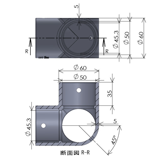 単管接続金具 4方出1ケ所貫通 Z-1-3K 溶融亜鉛メッキ ジョイント工業