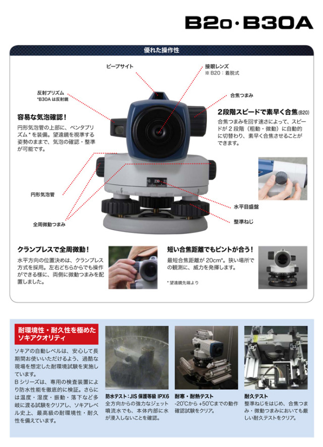 ソキア オートレベル B20／三脚付 32倍 （B2o） [JSIMA認定事業者提携店]