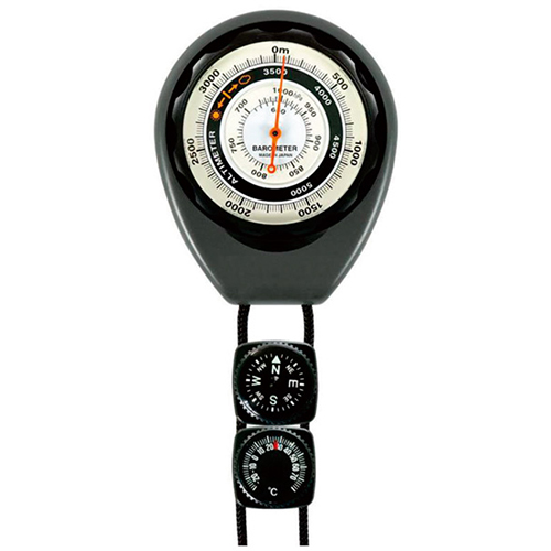 コンパス/サーモ付高度計 高度0~5000m、気圧620~1024hPa 630