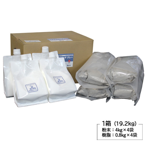 コンクリート段差修正材 クイックパッチ グレー 19.2kg［コンクリート 段差 陥没 穴 補修 舗装］
