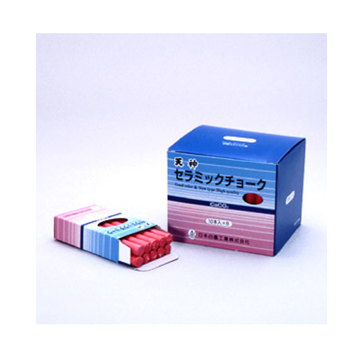 日本白墨工業 セラミックチョーク CCH-2／赤 炭酸カルシウム製80本入り