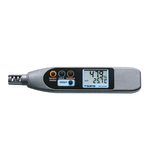 ペンタイプ温湿度計 PC-5110 温度 -10~50℃ 湿度 5~95% 佐藤計量器