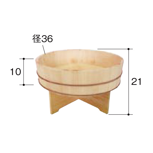 地鎮祭用品 さわら 半桶 台付