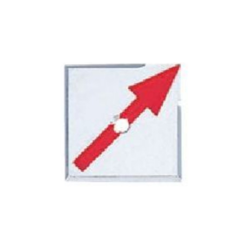 カクペタ付きアルミプレート斜矢 1穴  35×35×3mm  A35B1KAKUP  カクマル