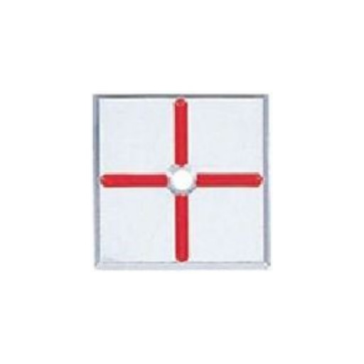 カクペタ付きアルミプレート十字 1穴  50×50×4mm  A50C1KAKUP  カクマル