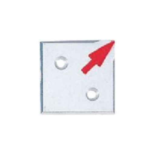 カクペタ付きアルミプレート半斜矢 2穴  50×50×4mm  A50H2KAKUP  カクマル