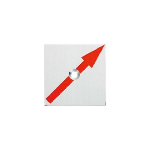 アルミ製境界プレート 斜矢 1穴 35角  35×35×2mm  RAP35212  カクマル