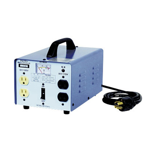 日動工業 降圧専用トランス 屋内型 TB-200D 単巻トランス 連続定格 安全ブレーカ付／リングトランス