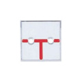 カクペタ付きアルミプレート半T字 2穴  50×50×4mm  A50E2KAKUP  カクマル