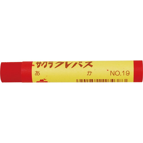 クレパス太巻 単色 赤 10本入 No.19