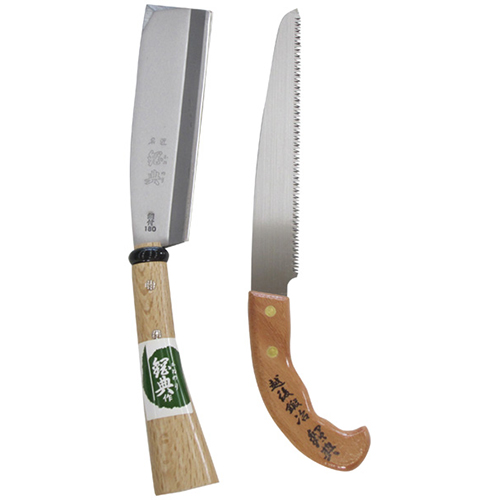 万能鉈二丁差 サヤ付  刃長：鉈18cm 両刃  鋸18cm W-NN18