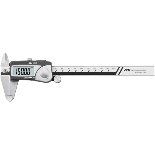 防滴ステンレスデジタルノギス 測定範囲：0~150mm、最小表示：0.01mm AD-5763-150
