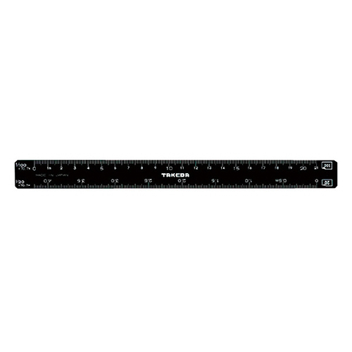 A列用 コピー三角スケール 15cm 黒 27-0780
