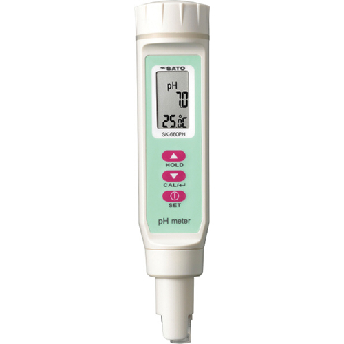 ペンタイプpH計 測定範囲：pH/2.0~12.0pH 温度/0.0~50.0℃ SK-660PH