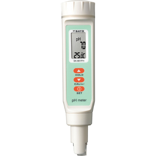 ペンタイプpH計 測定範囲：pH/0.0~14.0pH 温度/0.0~50.0℃ SK-661PH