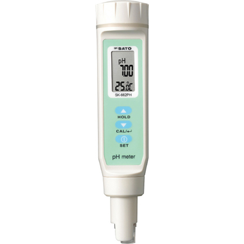 ペンタイプpH計 測定範囲：pH/0.00~14.00pH 温度/0.0~50.0℃ SK-662PH