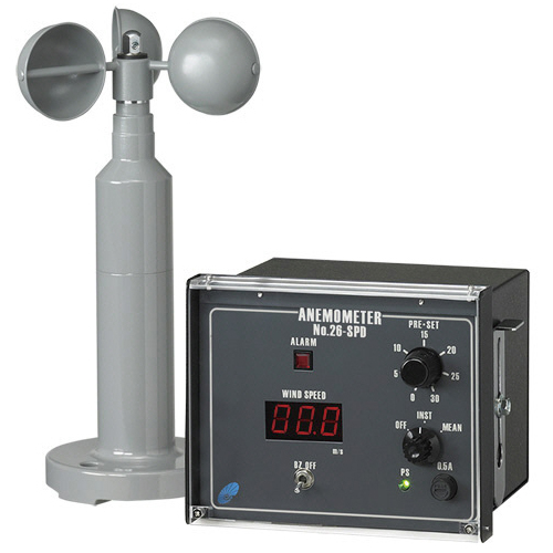 小型風杯型パルス式風速計 デジタル 社内検定付 260-SPD