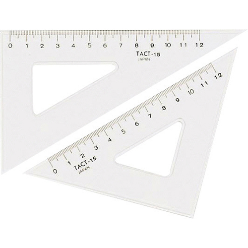 タクト三角定規 目盛付 150mm 厚さ1.5mm 目盛120mm 15SG