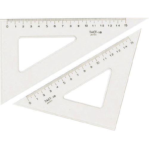 タクト三角定規 目盛付 180mm 厚さ2.0mm 目盛150mm 18SG