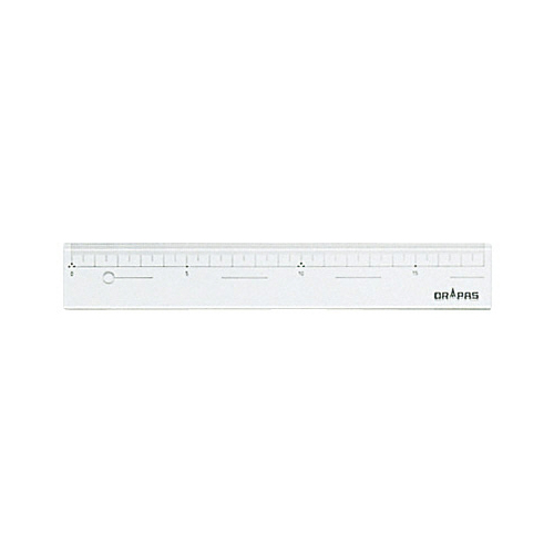 直定規 目盛付 アクリル製 18cm 幅30mm 厚さ2mm No.15-218