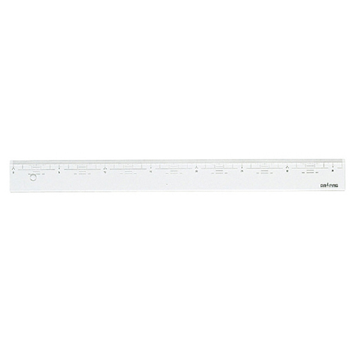 直定規 目盛付 アクリル製 36cm 幅34mm 厚さ3mm No.15-236