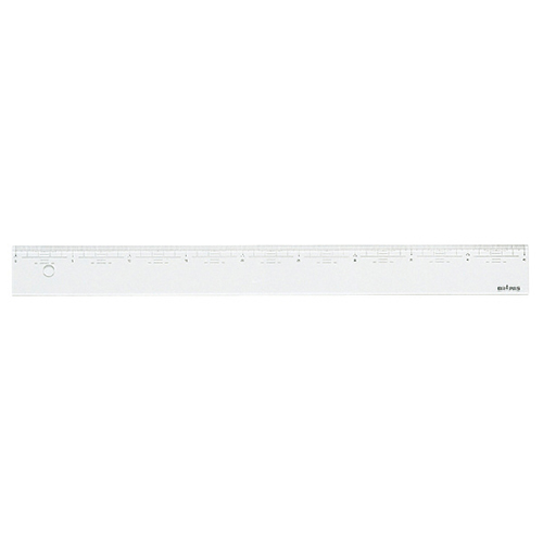 直定規 目盛付 アクリル製 45cm 幅43mm 厚さ3mm No.15-245