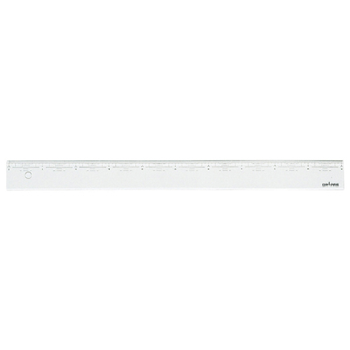 直定規 目盛付 アクリル製 50cm 幅43mm 厚さ3mm No.15-250